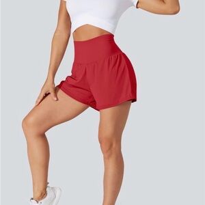 NWT HALARA High-Waist Red Women's Softlyzero Airy Shorts Size Medium